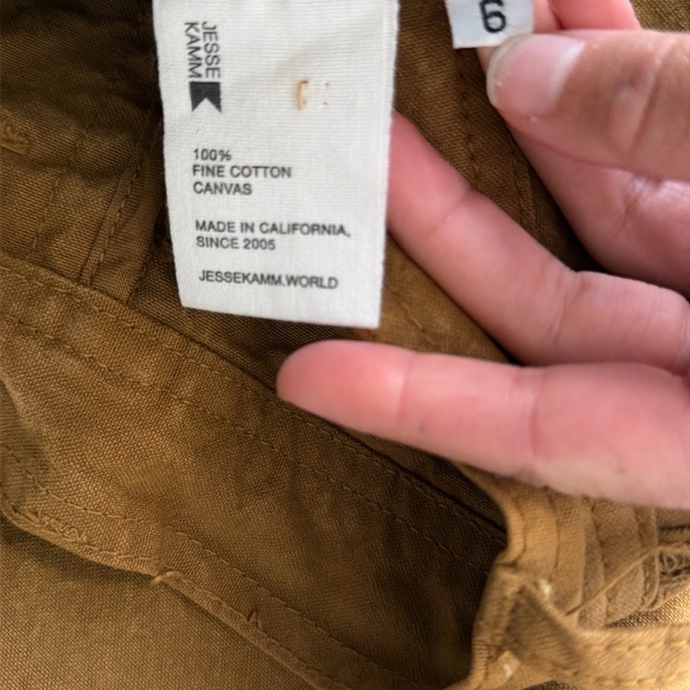 Jesse Kamm Cotton Canvas Pants in Tan - Picture 4 of 11